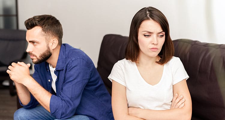 Cheating spouse changes his attitude toward partner.